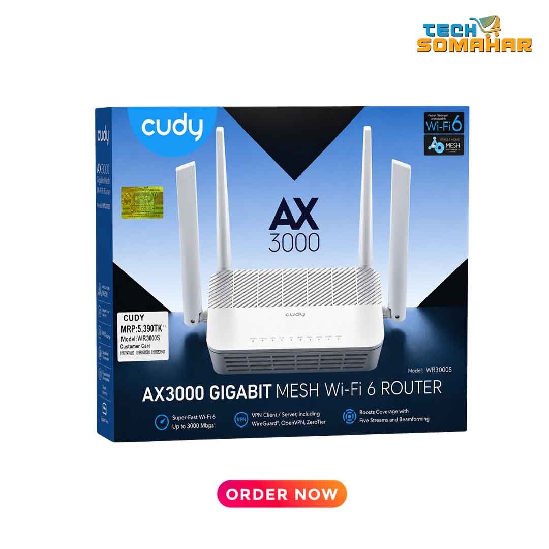 Cudy WR3000S AX3000 Dual Band Gigabit Wi-Fi 6 Mesh Router