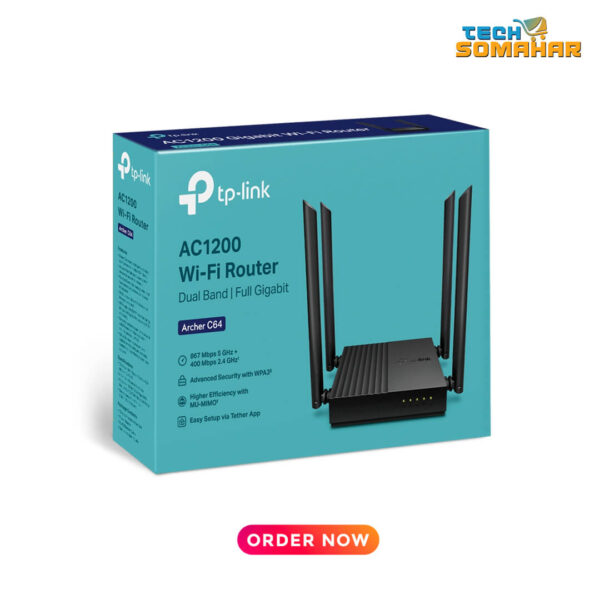 TP-Link Archer C64 AC1200 Dual-Band Gigabit WiFi Router - Image 2