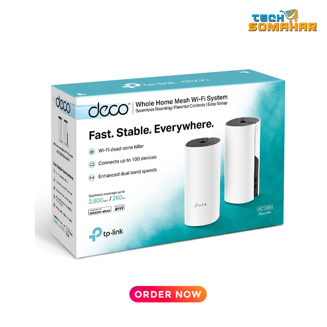 TP-Link Deco M4 v2.0 AC1200 Dual-Band Mesh Router (2 Pack)