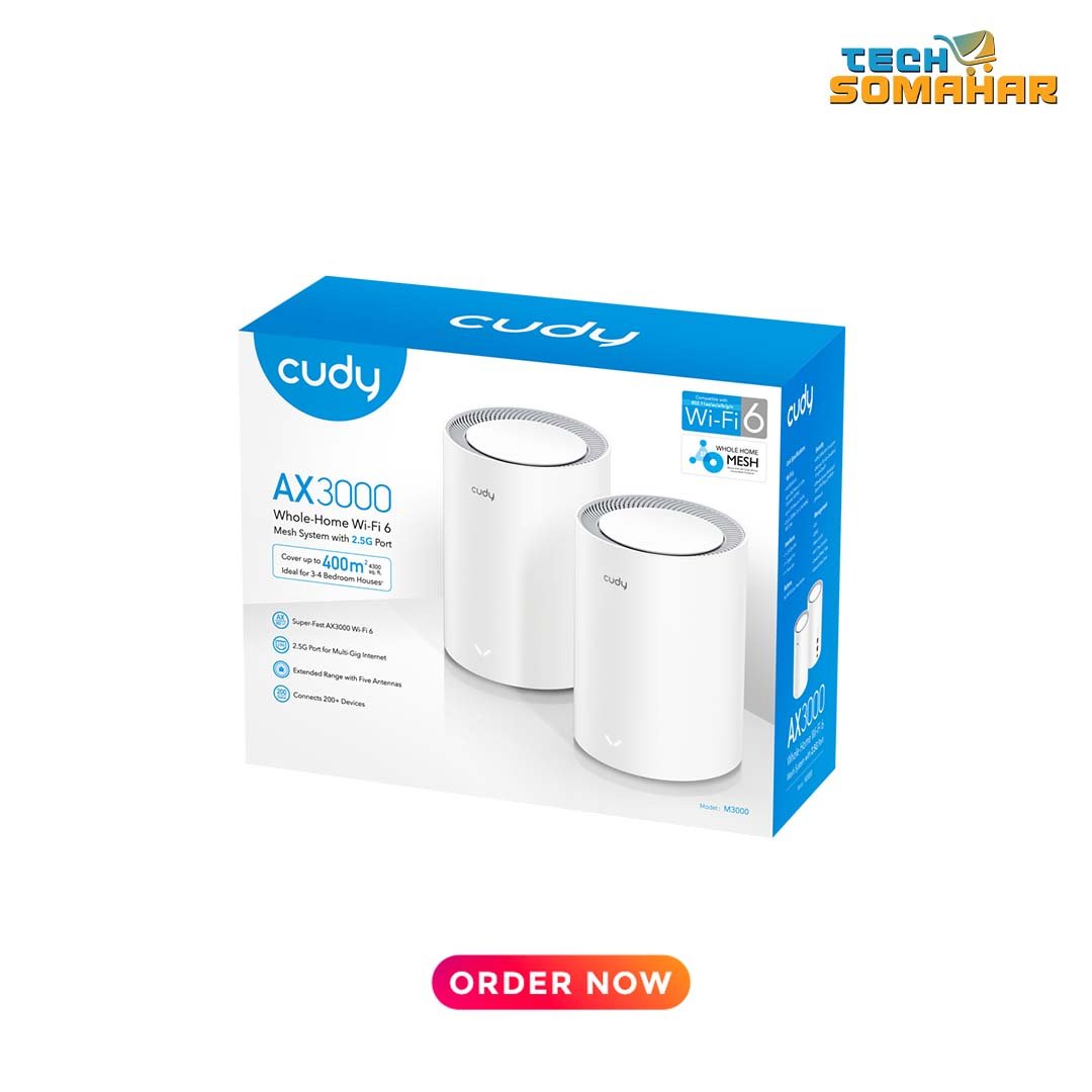 The Cudy M3000 2.0 is a dual-band Wi-Fi 6 system offering fast speeds and great coverage.