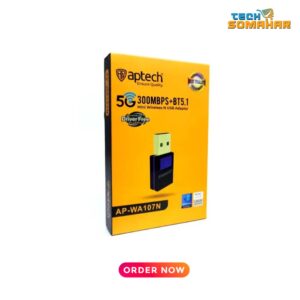 Aptech WA107N 300Mbps WiFi+ BT5.1 Mini Wireless USB Adapter