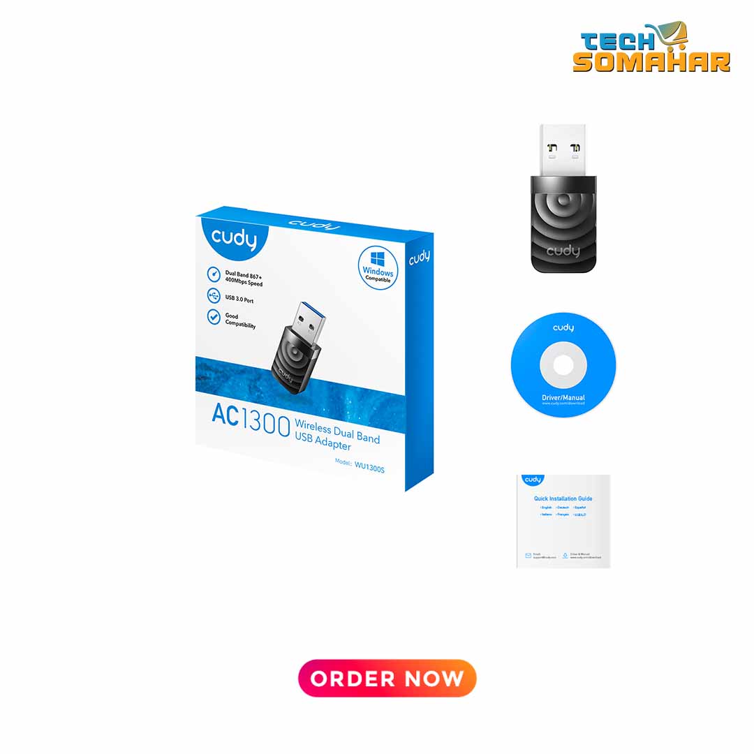 Cudy WU1300S AC1300 High Gain Dual Band USB WiFi Adapter - Image 2