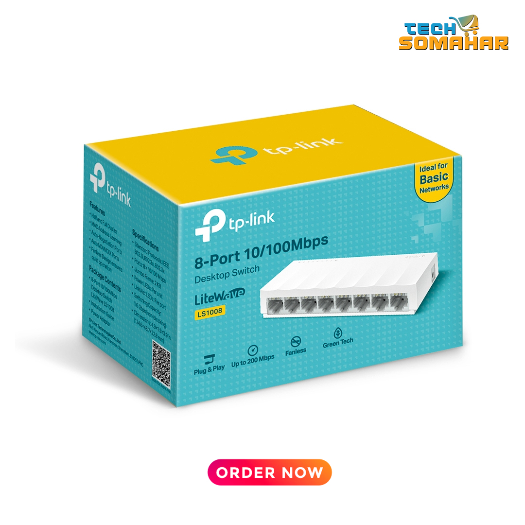 TP-Link LS1008 8-Port Non Gigabit Desktop Switch - Image 2
