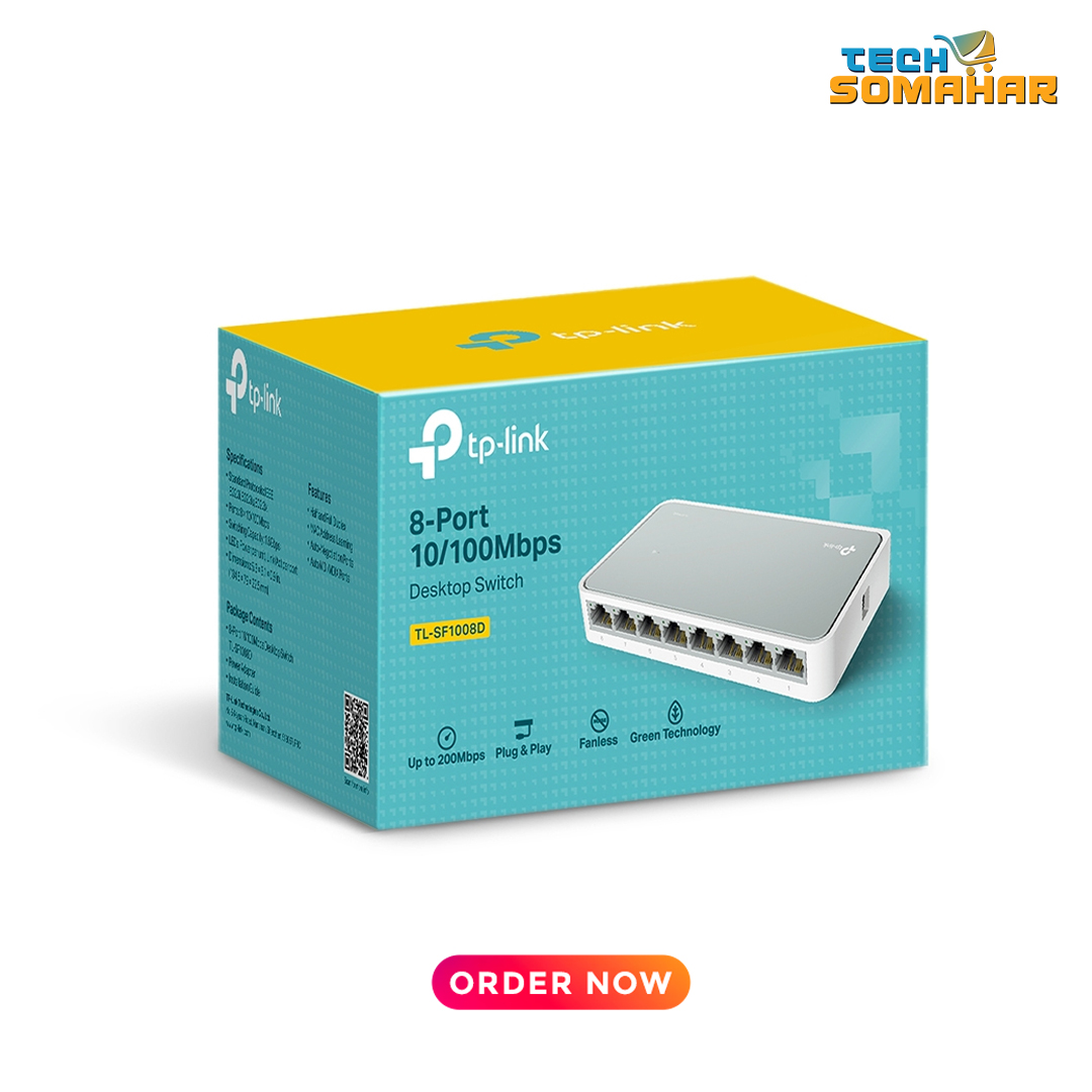 TP-Link TL-SF1008D 8-Port Non Gigabit Desktop Switch - Image 2