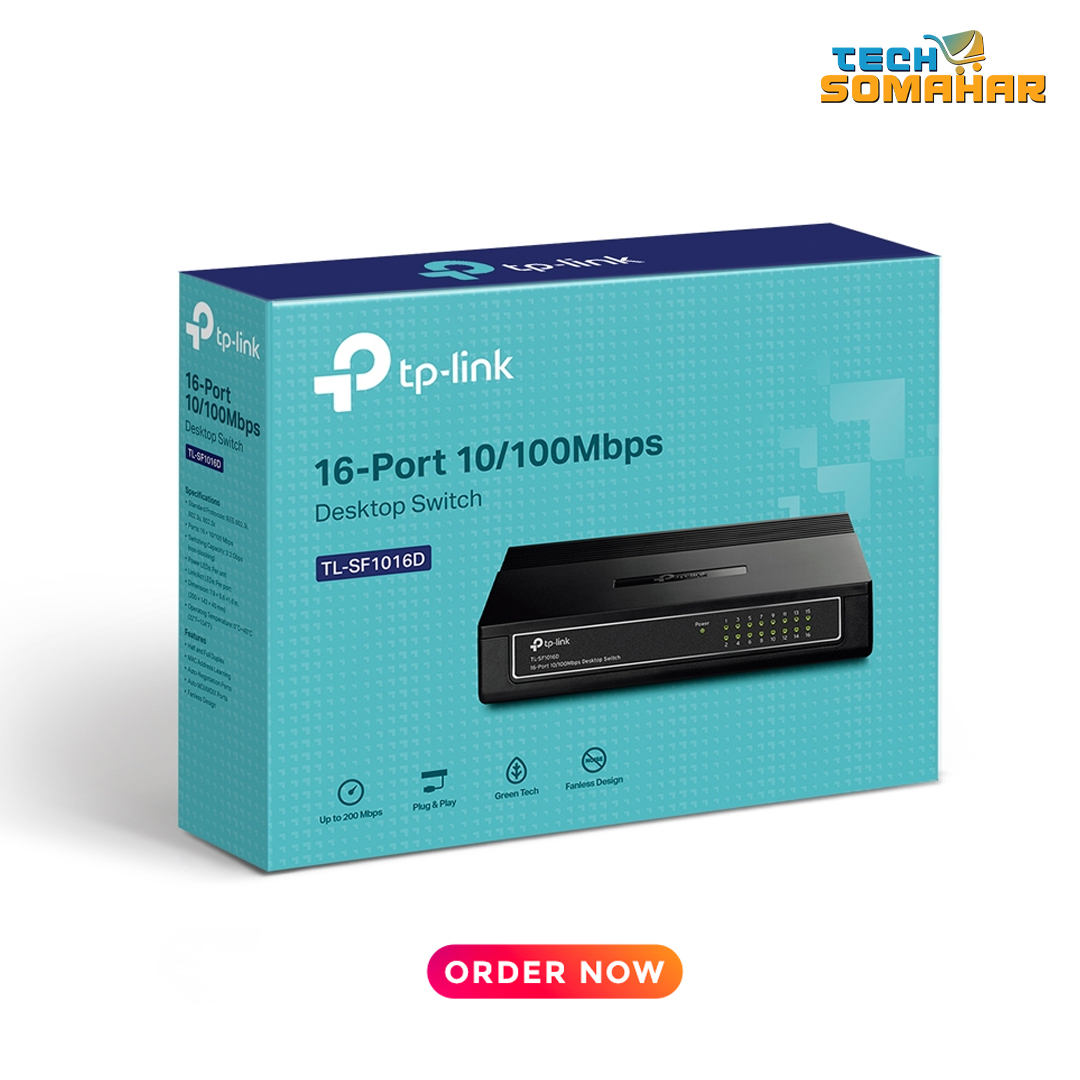 TP-Link SF1016D 16-Port Non Gigabit Plastic Body Switch - Image 4