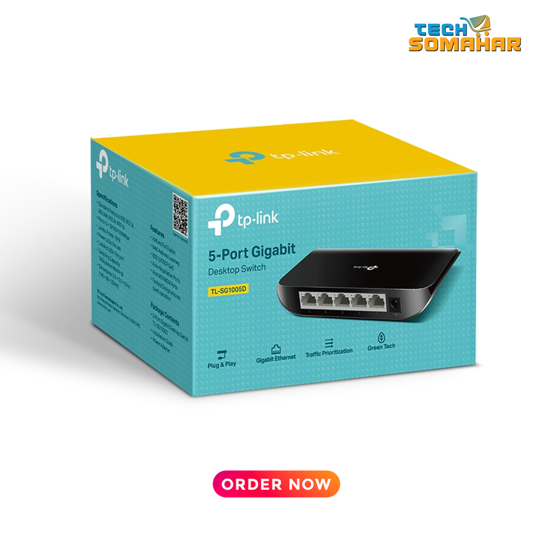 TP-Link TL-SG1005D 5-Port Gigabit Desktop Switch - Image 2