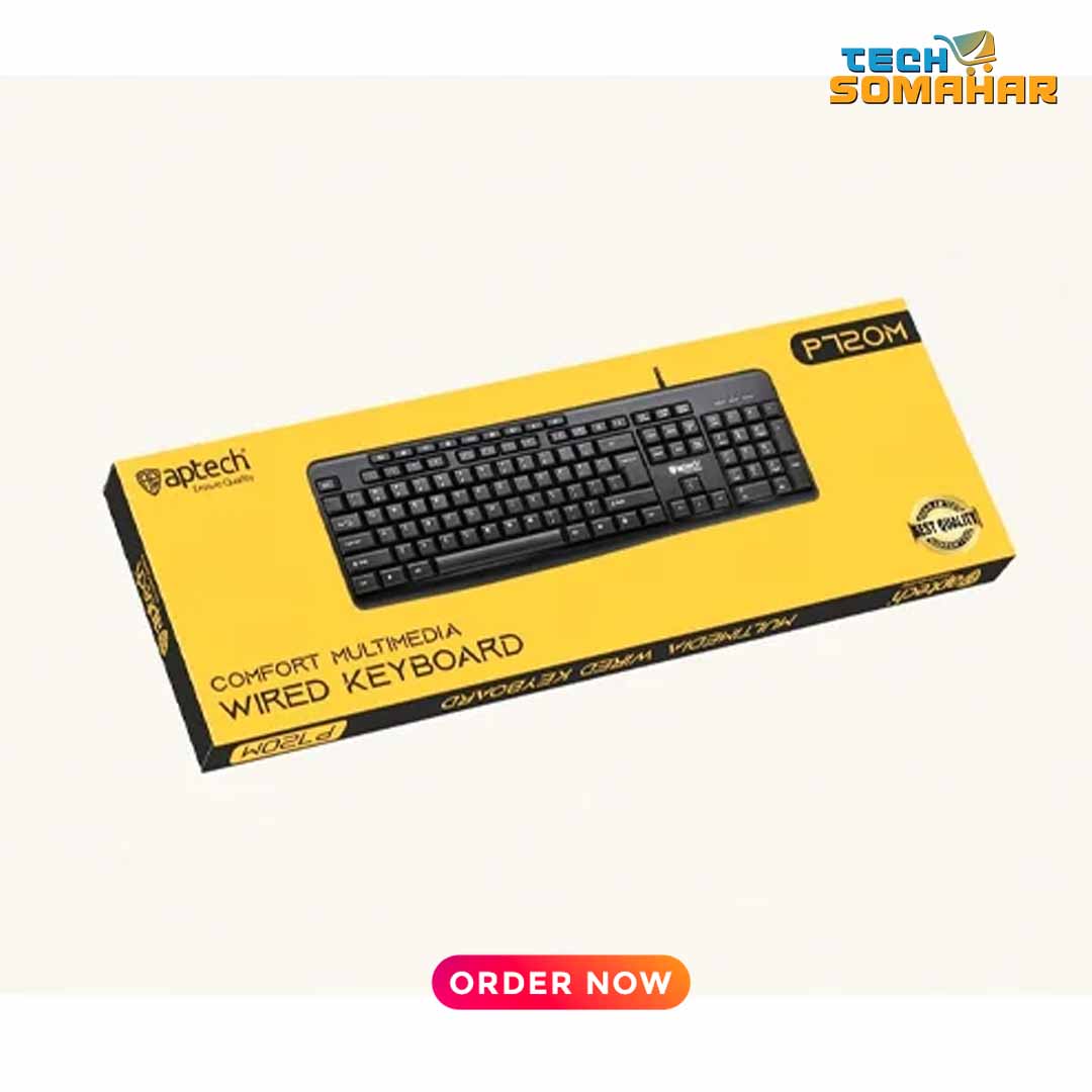Aptech P720M Comfort Multimedia Wired Keyboard