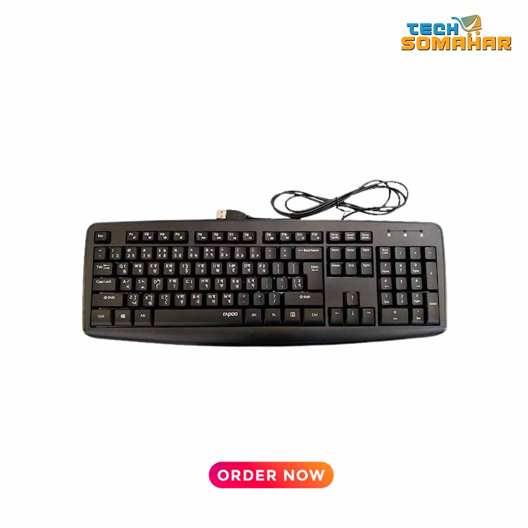Rapoo NK2600 Wired Keyboard with Bangla - Image 2