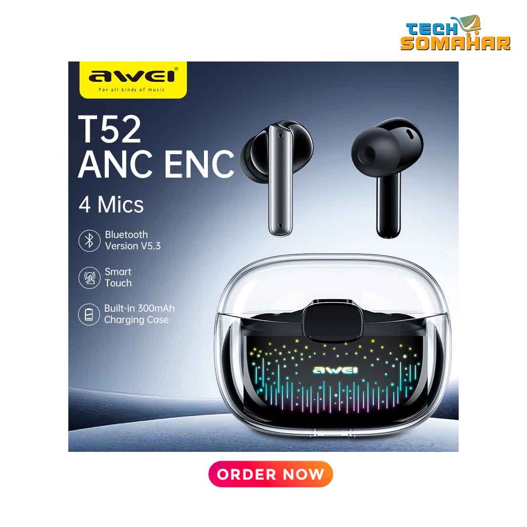 Awei T52 ANC+ENC Bluetooth Gaming Earbuds - Image 4