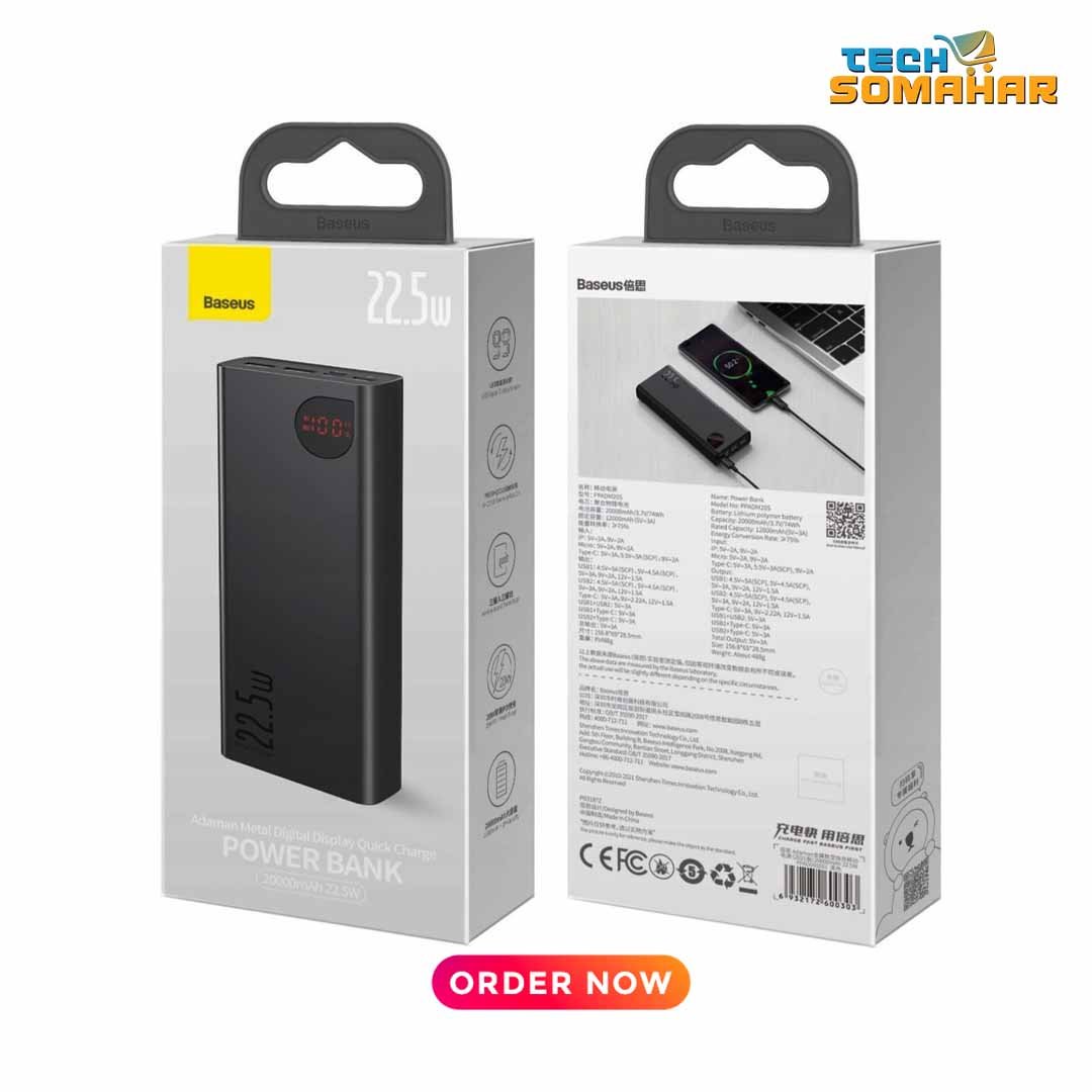 Baseus Adaman 20000mah 22.5W Metal Fast Charging Power Bank - Image 2