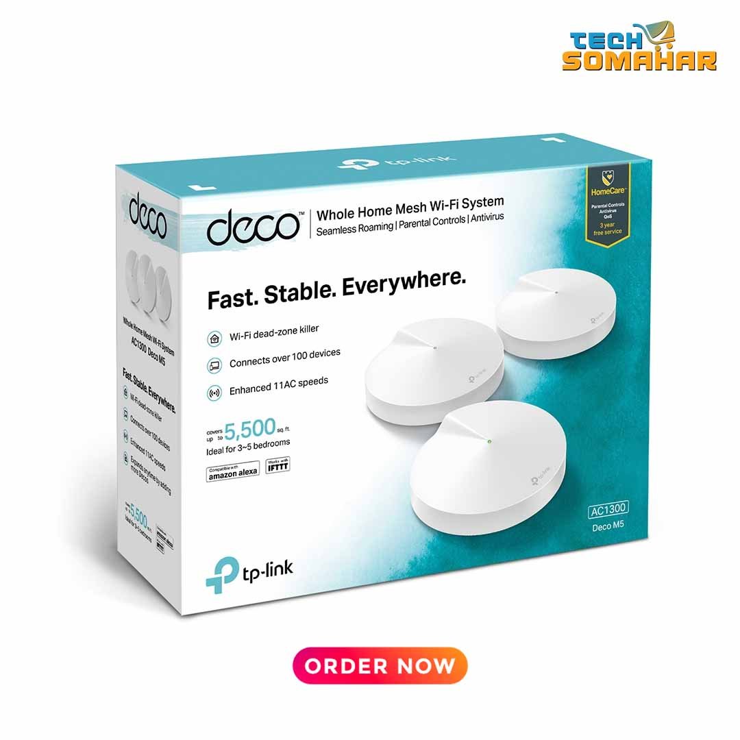 TP-Link Deco M5 AC1300 v3.20 Mesh Gigabit Wi-Fi Router (3 Pack)