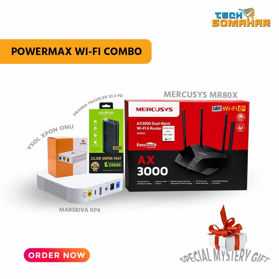 Mercusys MR80X PowerMax Wi-Fi Combo with UPS