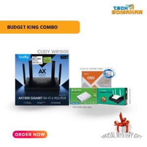 Cudy WR1500 + CDATA XPON ONU + 1m Full Gigabit Cable + sol 604 UPS