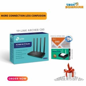 TP-Link Archer C80 AC1900 Router with CDATA XPON ONU combo